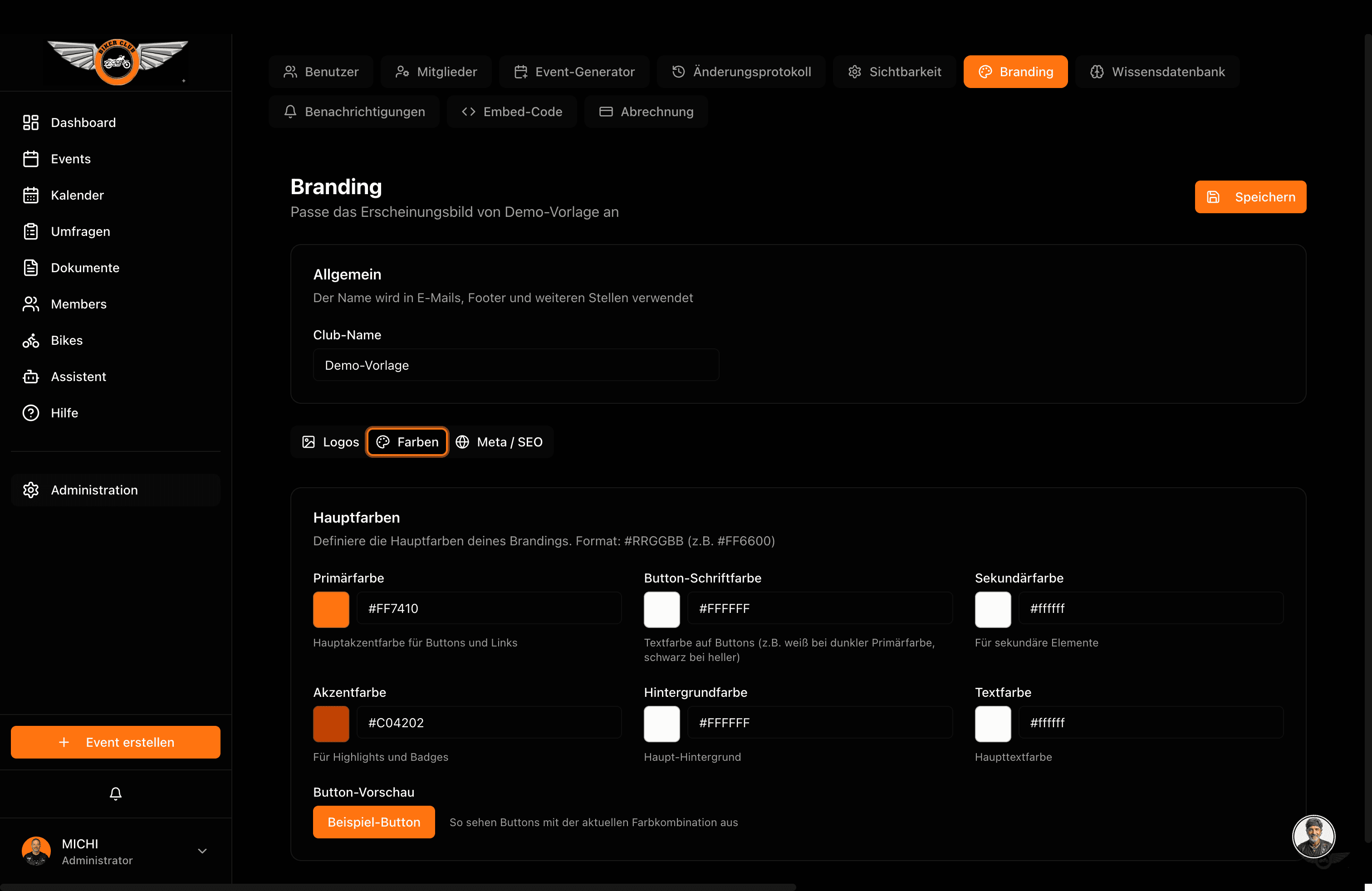 Dein Club-Design - Branding & Anpassung