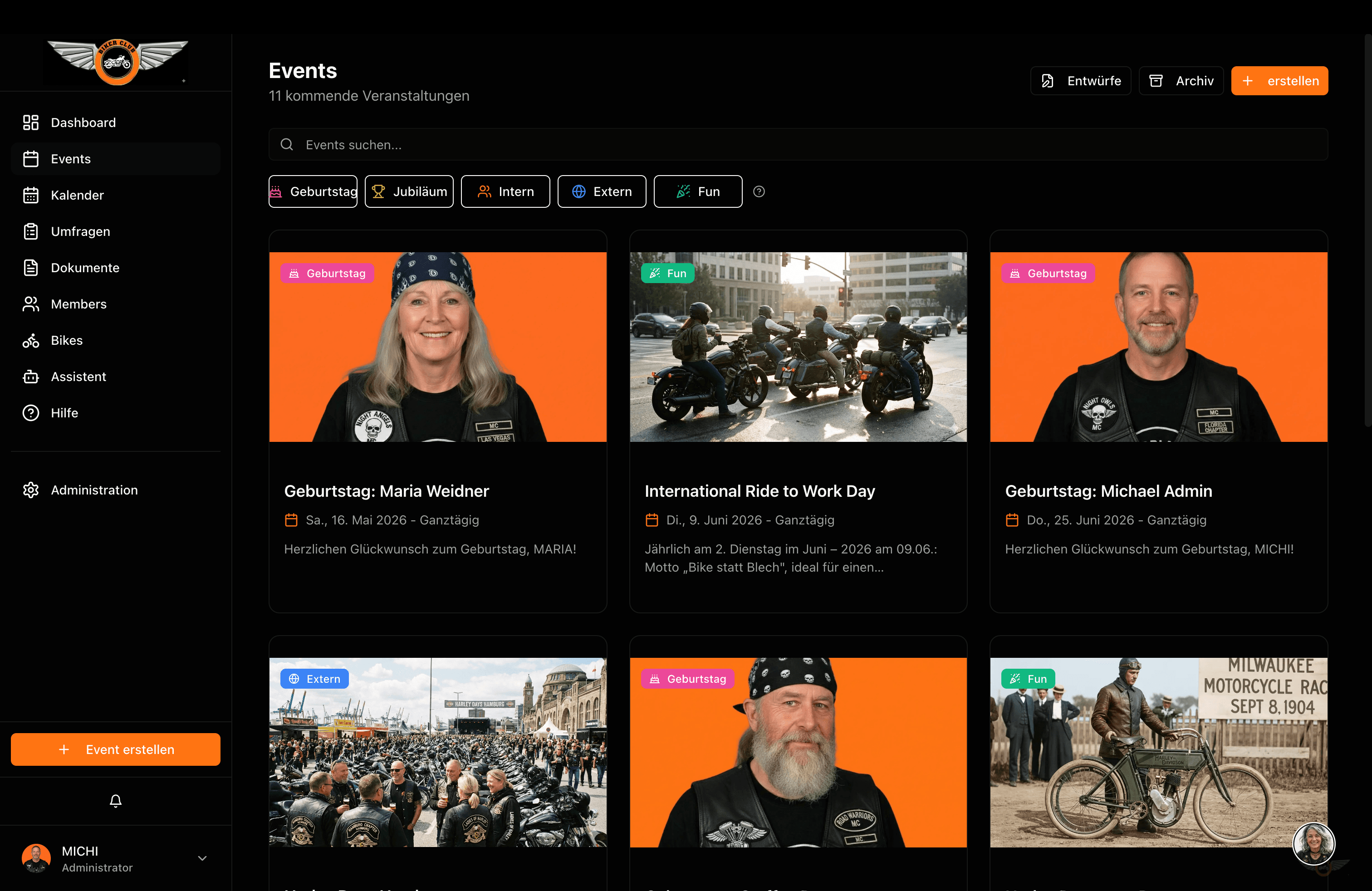 Ausfahrten & Treffen - Event-Management